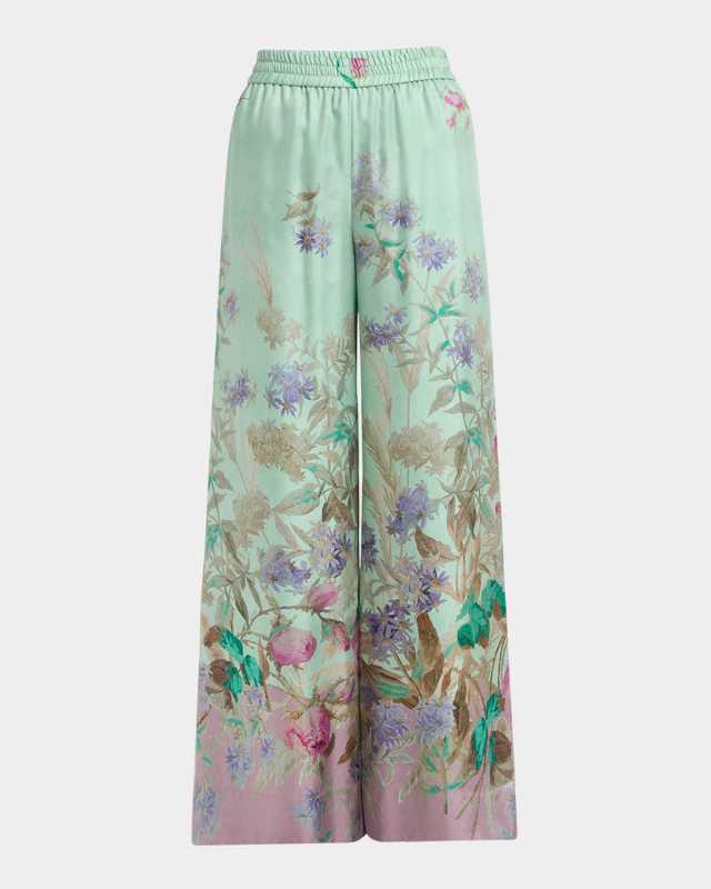 Degrade Floral Wide-Leg Palazzo Pants